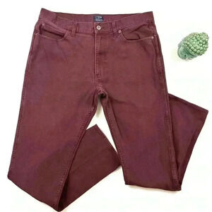 J. Crew The Sutton Maroon Ribbed Straight Leg Mens Pants Size 33/32